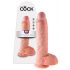 King Cock 10 Hoden großer Dildo (25 cm) - Naturfarbe 