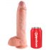 King Cock 10 Hoden großer Dildo (25 cm) - Naturfarbe 