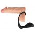 Schwarzer Samt Analdildo mit Penisring (schwarz) 