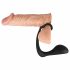 Schwarzer Samt Analdildo mit Penisring (schwarz) 