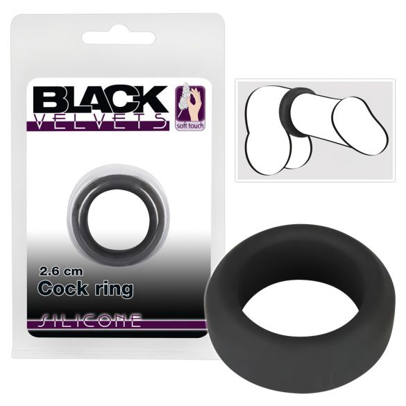 Black Velvet - Dickwandiger Penisring (2,6cm) - Schwarz 