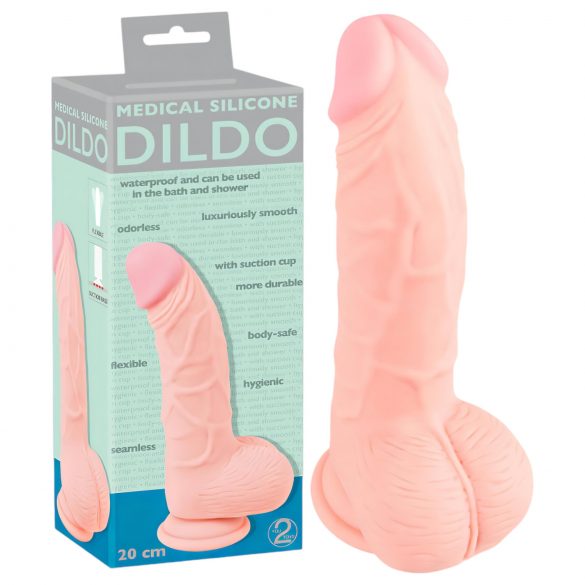 Medizinisch - Dildo aus medizinischem Silikon (20cm) - Naturfarbe 