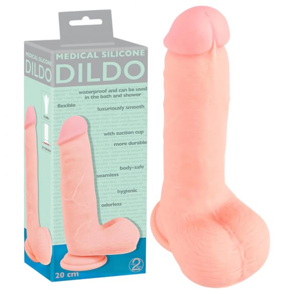 Medizinisch - gerader medizinischer Silikondildo (20cm) - Naturfarbe 