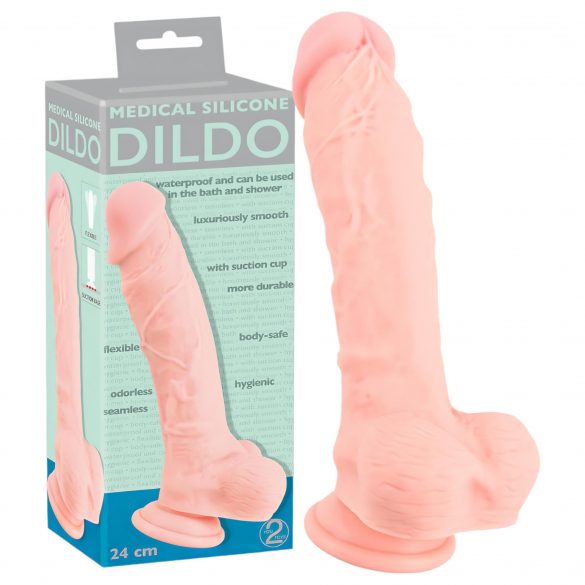 Medizinisches - Natürliches Silikondildo (24cm) aus medizinischem Material 