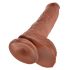 King Cock 10 mit Hoden großer Dildo (25cm) - Braun 