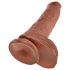 King Cock 10 mit Hoden großer Dildo (25cm) - Braun 