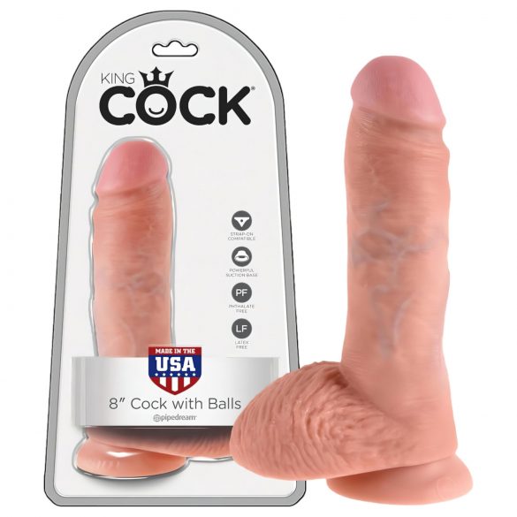 King Cock 8 Hoden Dildo (20 cm) - naturfarben