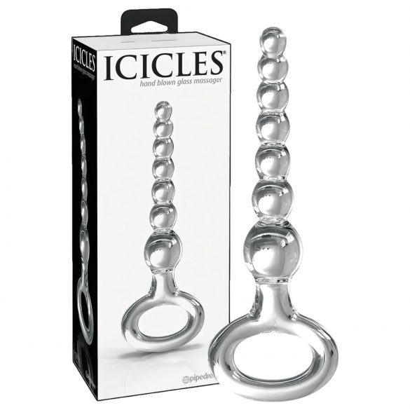 Icicles No. 67 - Kugelförmiger Glasdildo mit Griff (transparent)