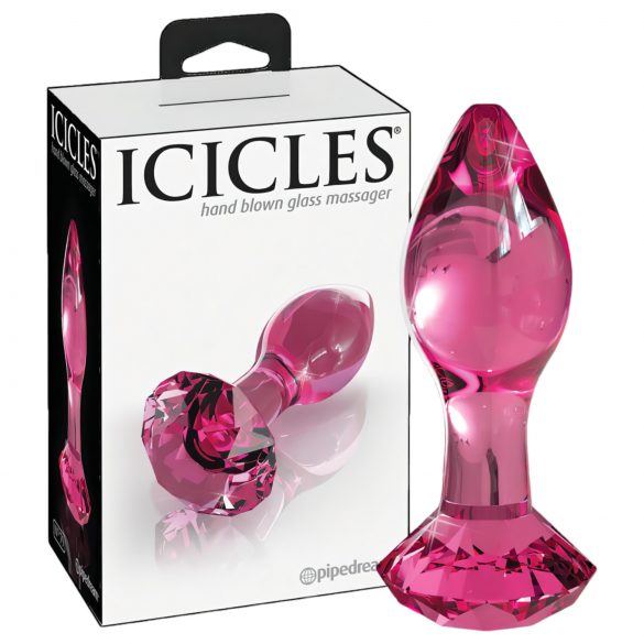 Icicles Nr. 79 - konischer Glas-Anal-Dildo (pink)