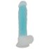 You2Toys Glow in the Dark - saugnapfbasierter, leuchtender Dildo mit Hoden (Blau) 