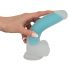 You2Toys Glow in the Dark - saugnapfbasierter, leuchtender Dildo mit Hoden (Blau) 