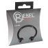 Rebel Glans Ring - Strass-besetzter Eichelring Schmuck (schwarz) 