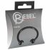 Rebel Glans Ring - Strass-besetzter Eichelring Schmuck (schwarz) 