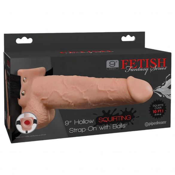 Fetisch Strap-On 9 - anlegbarer, hohler, spritzender Dildo (natur)