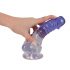 Crystal Clear - Sockel Hoden Dildo - 19,5 cm (transparent-lila) 