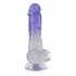 Crystal Clear - Sockel Hoden Dildo - 19,5 cm (transparent-lila) 