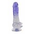 Crystal Clear - Sockel Hoden Dildo - 19,5 cm (transparent-lila) 