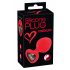 You2Toys Plug M - Anal-Dildo mit schwarzem Stein und Herzform - Medium (Rot) 