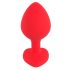 You2Toys Plug M - Anal-Dildo mit schwarzem Stein und Herzform - Medium (Rot) 