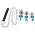 You2Toys - Butt Plug Set - Anal-Plug-Set mit Leine (silber)