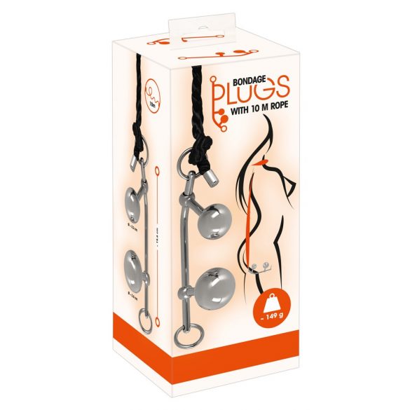 You2Toys Bondage-Plugs - Metall-Dehnungskugeln (149g) - Silber 