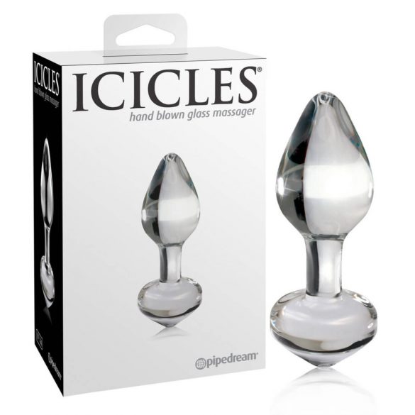 Icicles Nr. 44 - konische, gläserne Anal-Dildo (durchsichtig) 