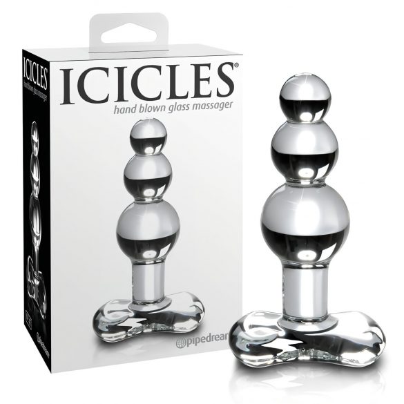 Icicles Nr. 47 - Dreifachperlen-Glas-Analplug (Transparent)