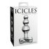 Icicles No. 47 - dreifach perlenbesetzter Glas-Anal-Dildo (transparent)