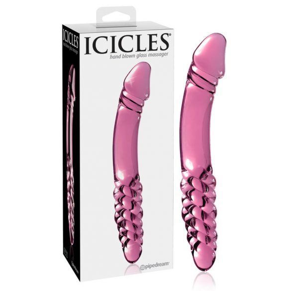 Icicles Nr. 57 - penisförmiger doppelseitiger Glasdildo (rosa) 