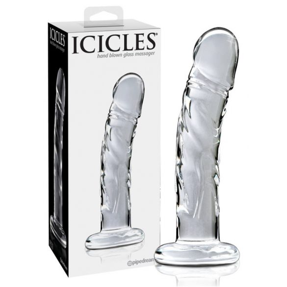 Icicles No. 62 - Penisförmiger Glasdildo (transparent) 