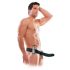 Fetisch Strap-On 8 - anlegbarer, hohler Vibrator (schwarz) 