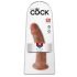 King Cock 9 - realistischer Dildo mit Saugnapf (23cm) - dunkles Natur 