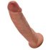 King Cock 9 - realistischer Dildo mit Saugnapf (23cm) - dunkles Natur 