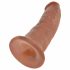 King Cock 9 - Saugnapf-Realistischer Dildo (23 cm) - Dunkle Naturfarbe