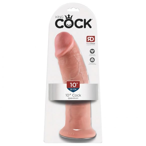 King Cock 10 - Großer Dildo mit Saugfuß (25cm) - Naturfarben 