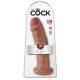 King Cock 10 - großer Dildo mit Saugnapf (25cm) - dunkel Natur 