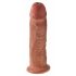 King Cock 10 - großer Dildo mit Saugnapf (25cm) - dunkel Natur 