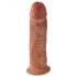 King Cock 10 - großer Dildo mit Saugnapf (25 cm) - dunkles Naturfarben