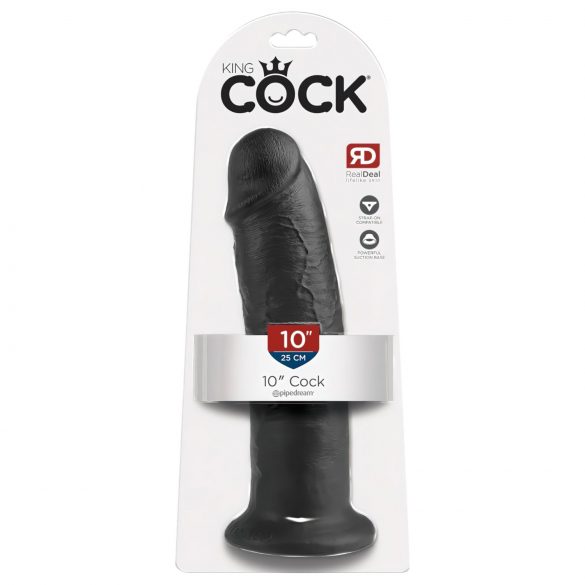 King Cock 10 - großer Saugnapf-Dildo (25 cm) - schwarz