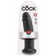 King Cock 10 - Großer Saugnapf Dildo (25cm) - Schwarz 