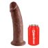 King Cock 10 - Großer Dildo mit Saugfuß (25cm) - Braun 