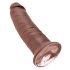 King Cock 10 - Großer Dildo mit Saugfuß (25cm) - Braun 