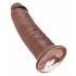 King Cock 10 - großer Haftfuß-Dildo (25 cm) - braun