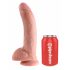 King Cock 9 - großer Dildo mit Saugnapf und Hoden (23 cm) - naturfarben