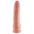 King Cock 9 - großer Dildo mit Saugnapf und Hoden (23 cm) - naturfarben