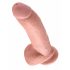 King Cock 9 - großer Dildo mit Saugnapf und Hoden (23 cm) - naturfarben