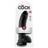 King Cock 9 - großer Saugnapf-Dildo mit Hoden (23cm) - schwarz