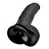 King Cock 9 - großer Saugnapf, Hoden Dildo (23cm) - schwarz 