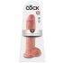 King Cock 11 - Saugfuß-Dildo mit Hoden (28 cm) - naturfarben