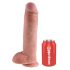 King Cock 11 - Saugfuß-Dildo mit Hoden (28 cm) - naturfarben